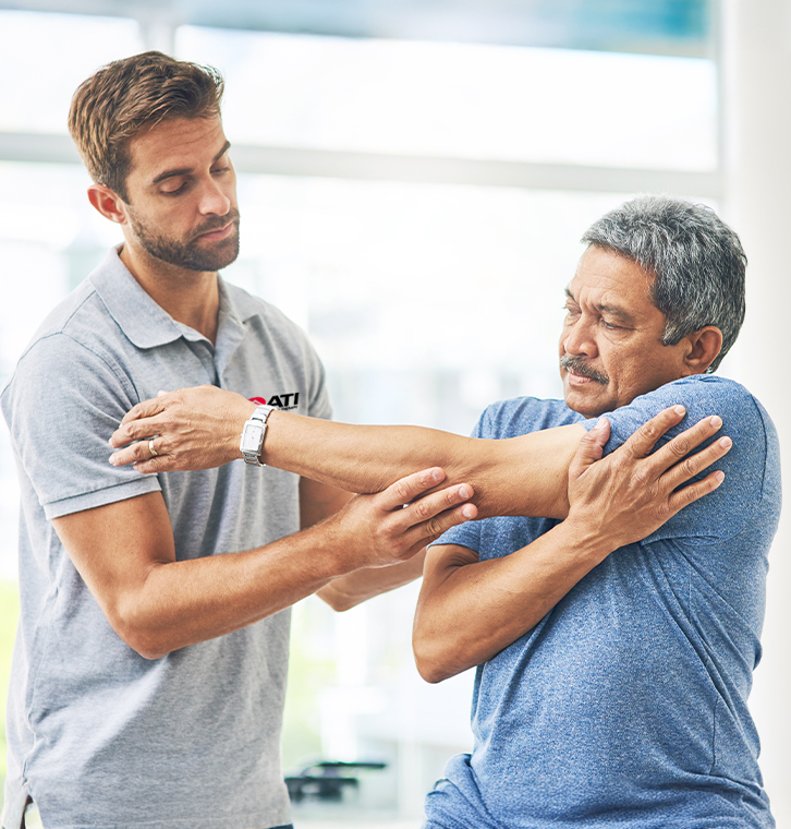 Physical therapy session in progress.