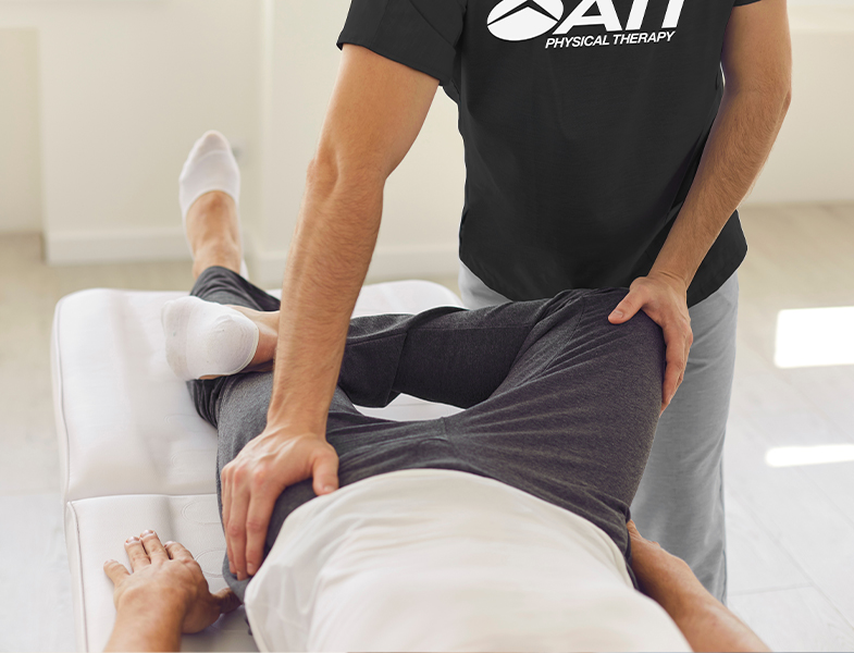 Mens pelvic health physical therapy session