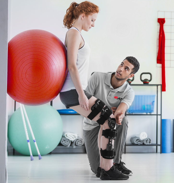 Woman underdoing sports therapy