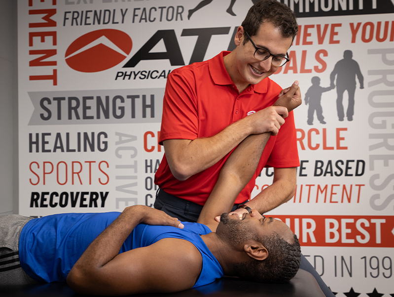 Man engaging in physical therapy